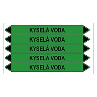 Značení potrubí, kyselá voda,5 ks, 150 × 12 mm